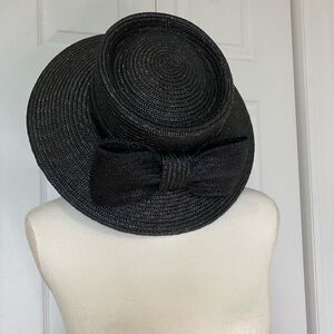 Betmar New York Black Straw Wide Brim Hat
